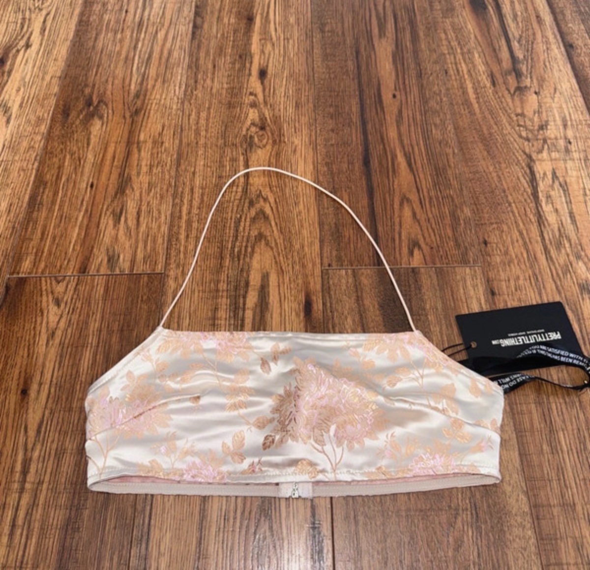 Pretty little thing pink oriental print halter neck bralet