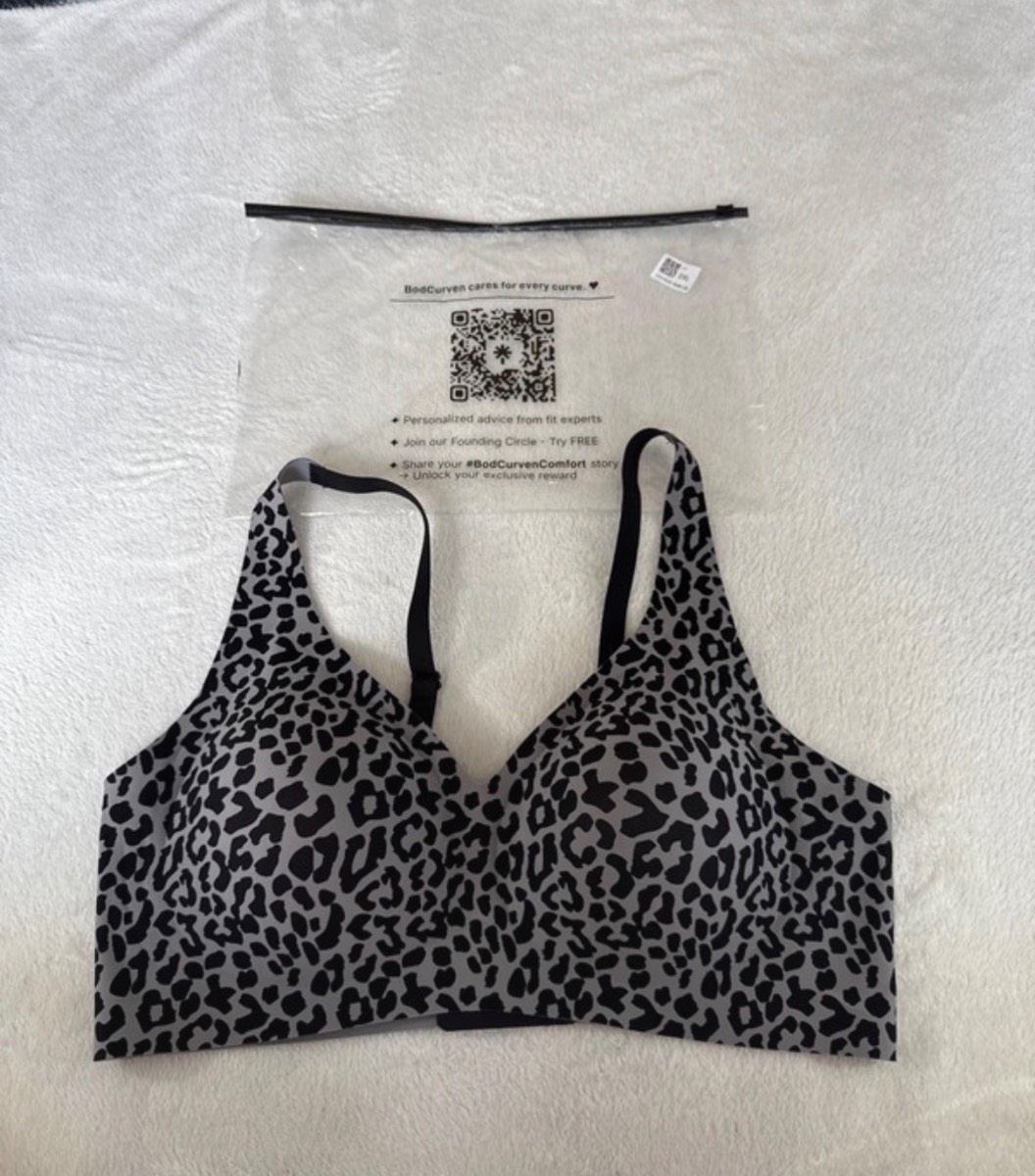 Leopard print plus size bra