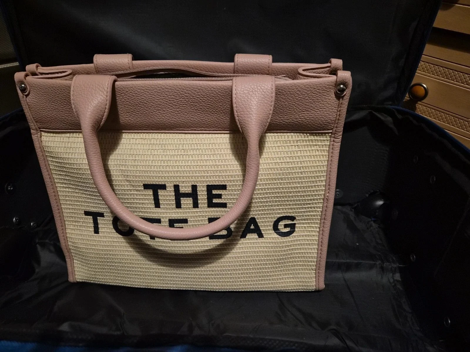 Large pink tote style bag