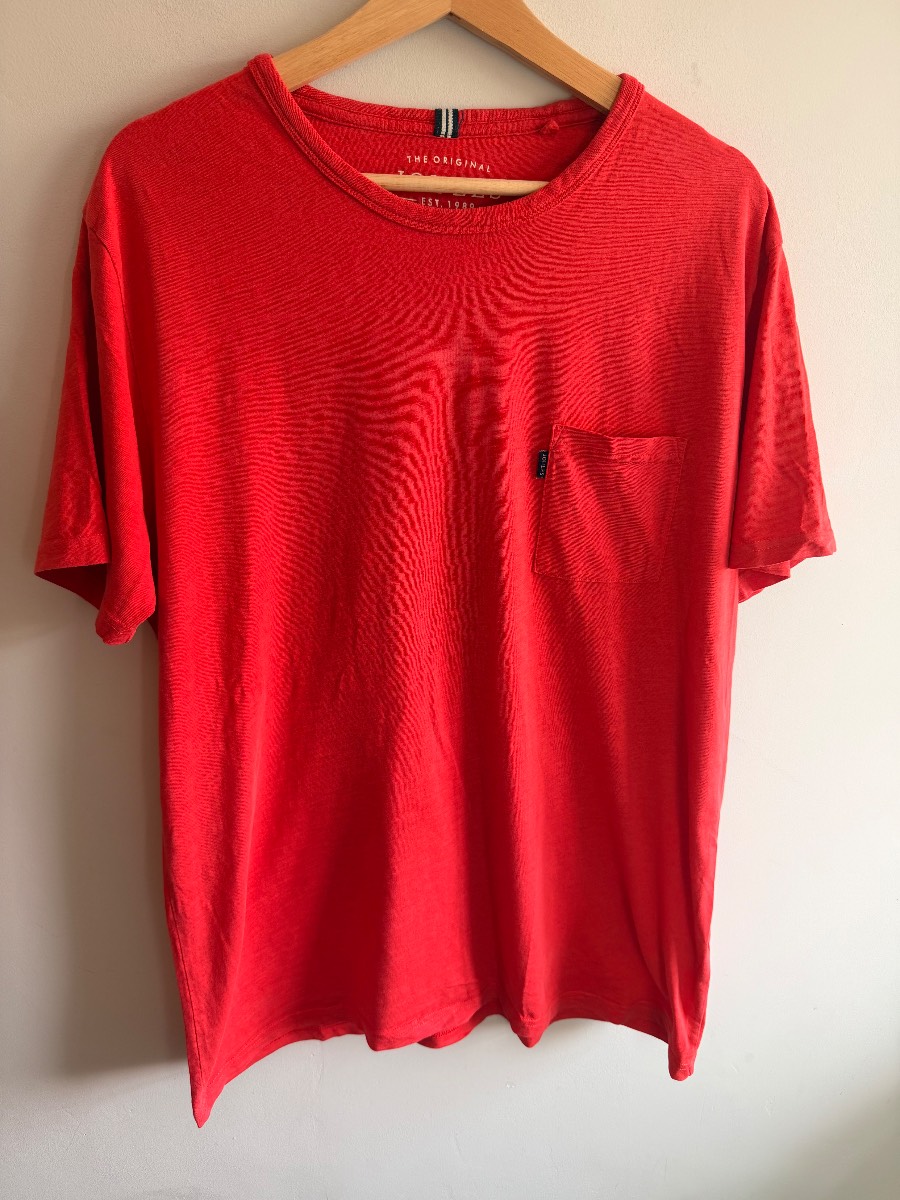 Joules red round neck tshirt men’s XL casual pocket tee 100% cotton tshirt short sleeve