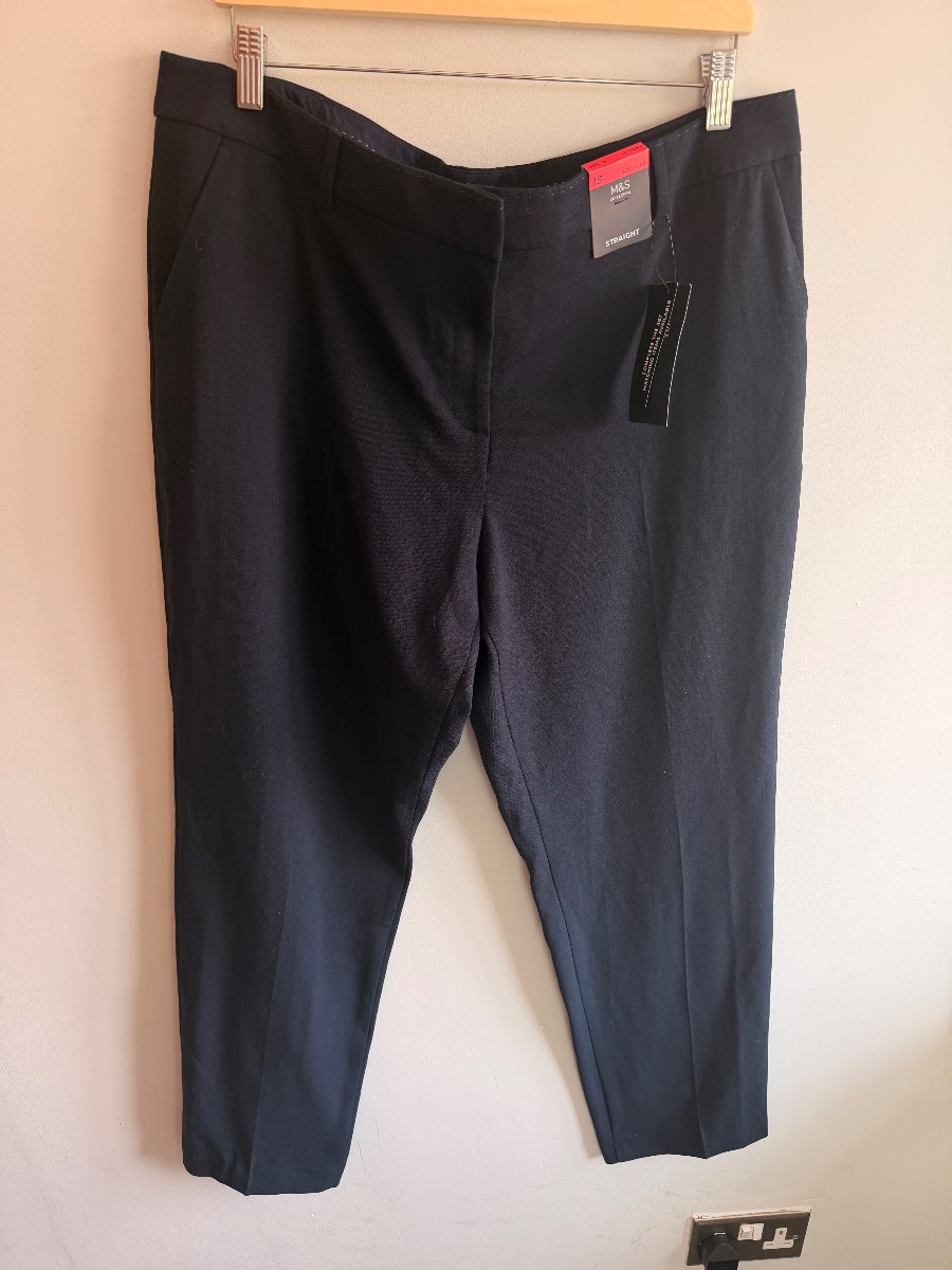 New with tags! Marks and Spencer’s work trousers formal straight leg navy blue size 18