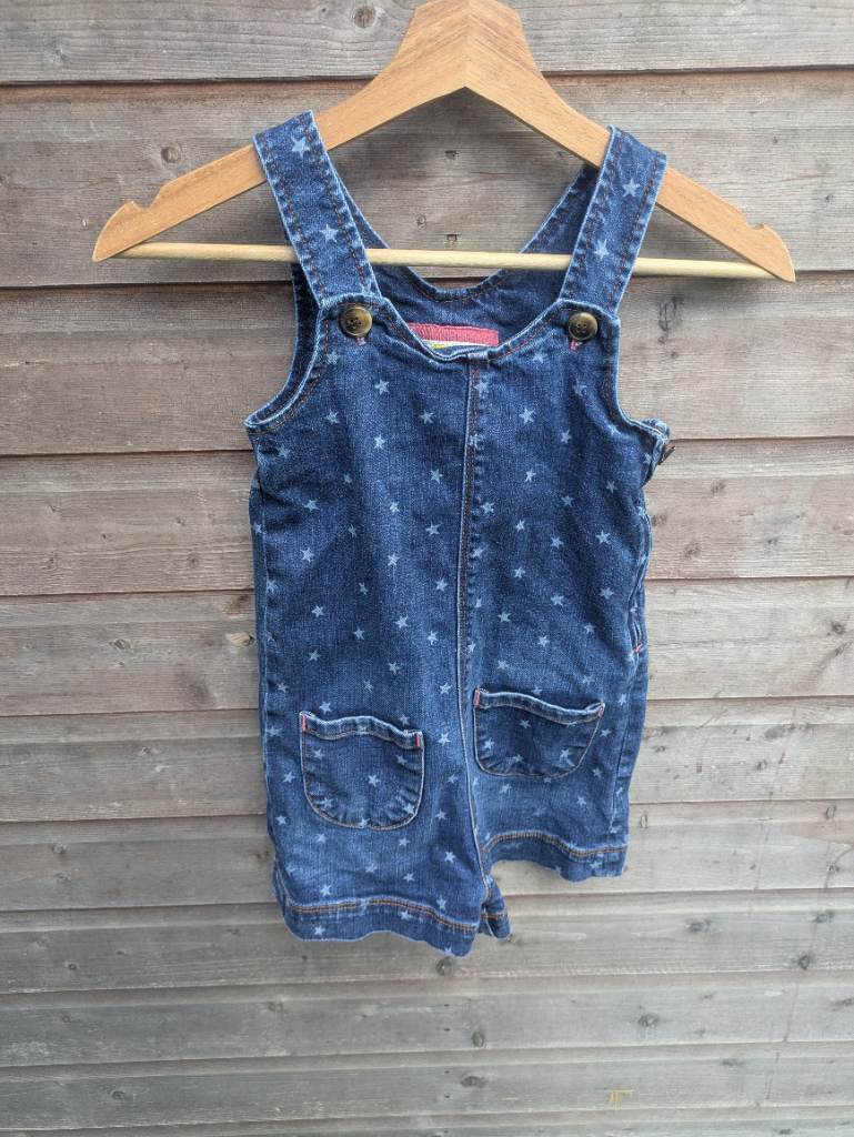 Boden denim dungarees star shorts age 6-7  years
