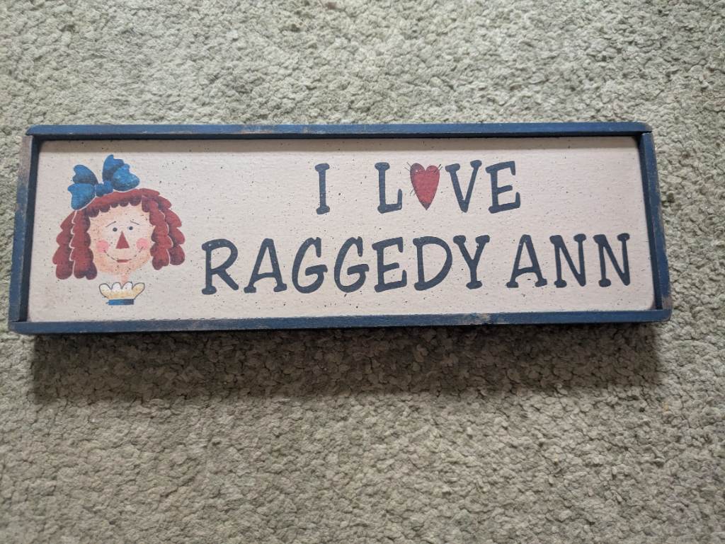 Vintage wooden raggedy ann sign Ohio made in USA