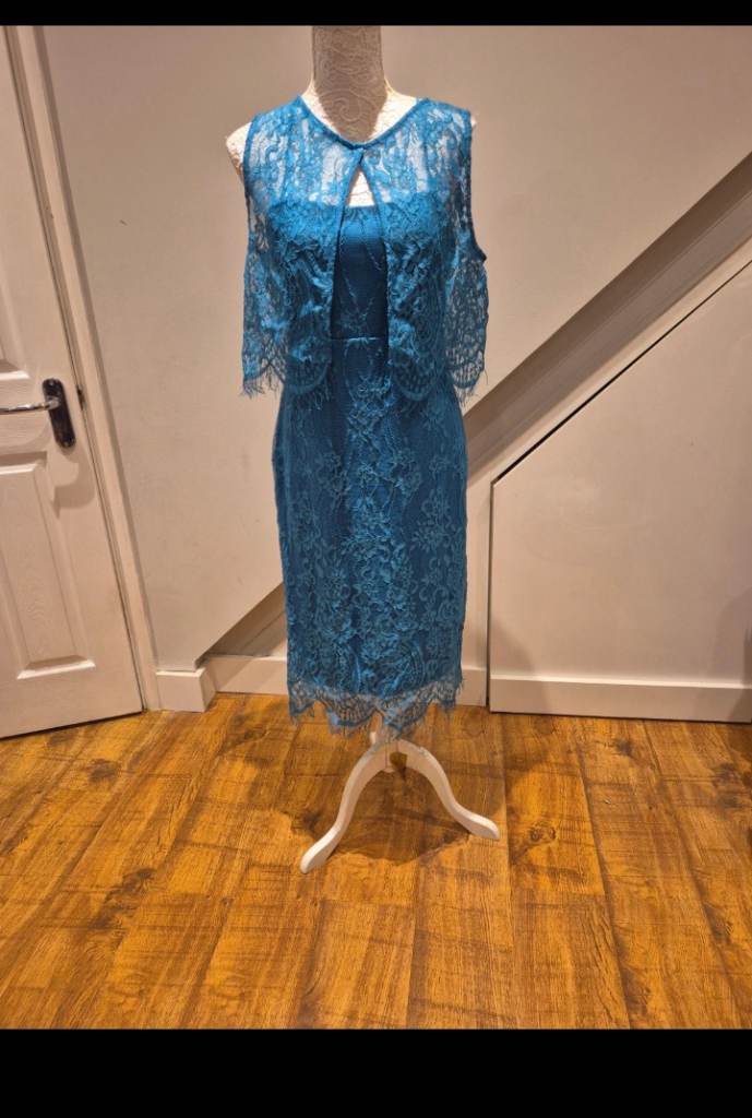 Maria Bonita USA teal evening dress