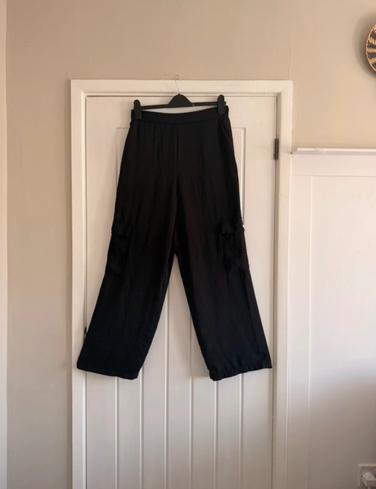 F&F black wide leg trousers size 12
