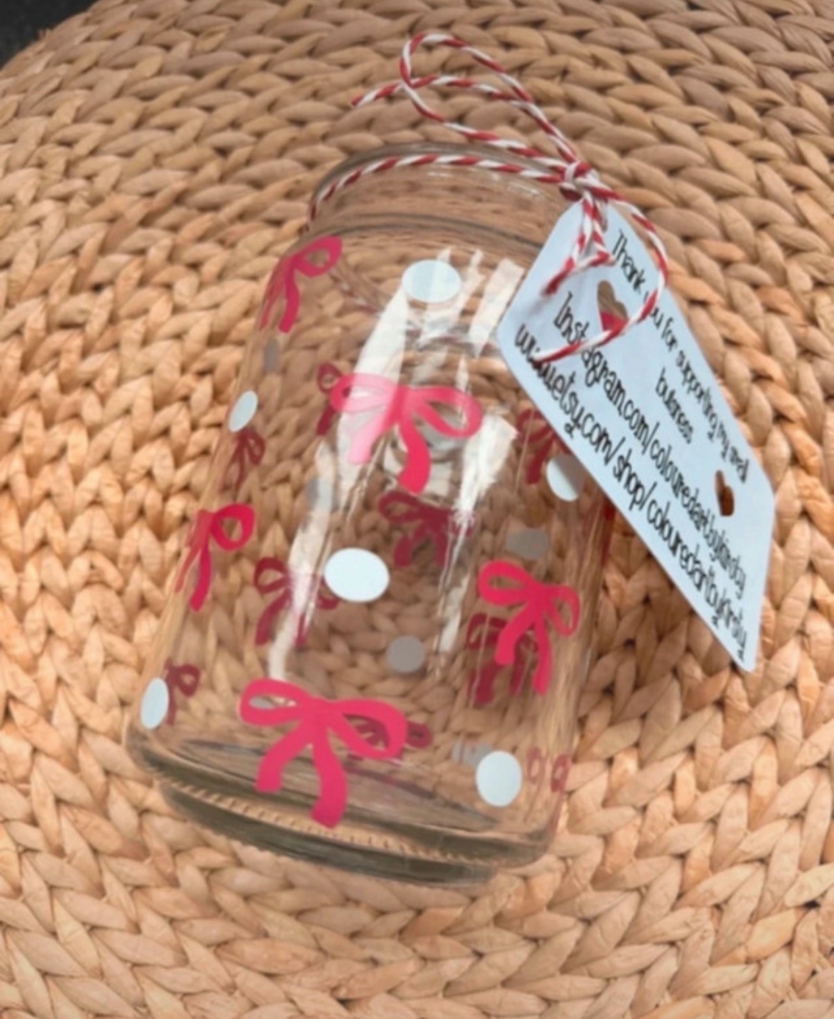 Handmade vase, bow vase 14cm tall by 9cm across