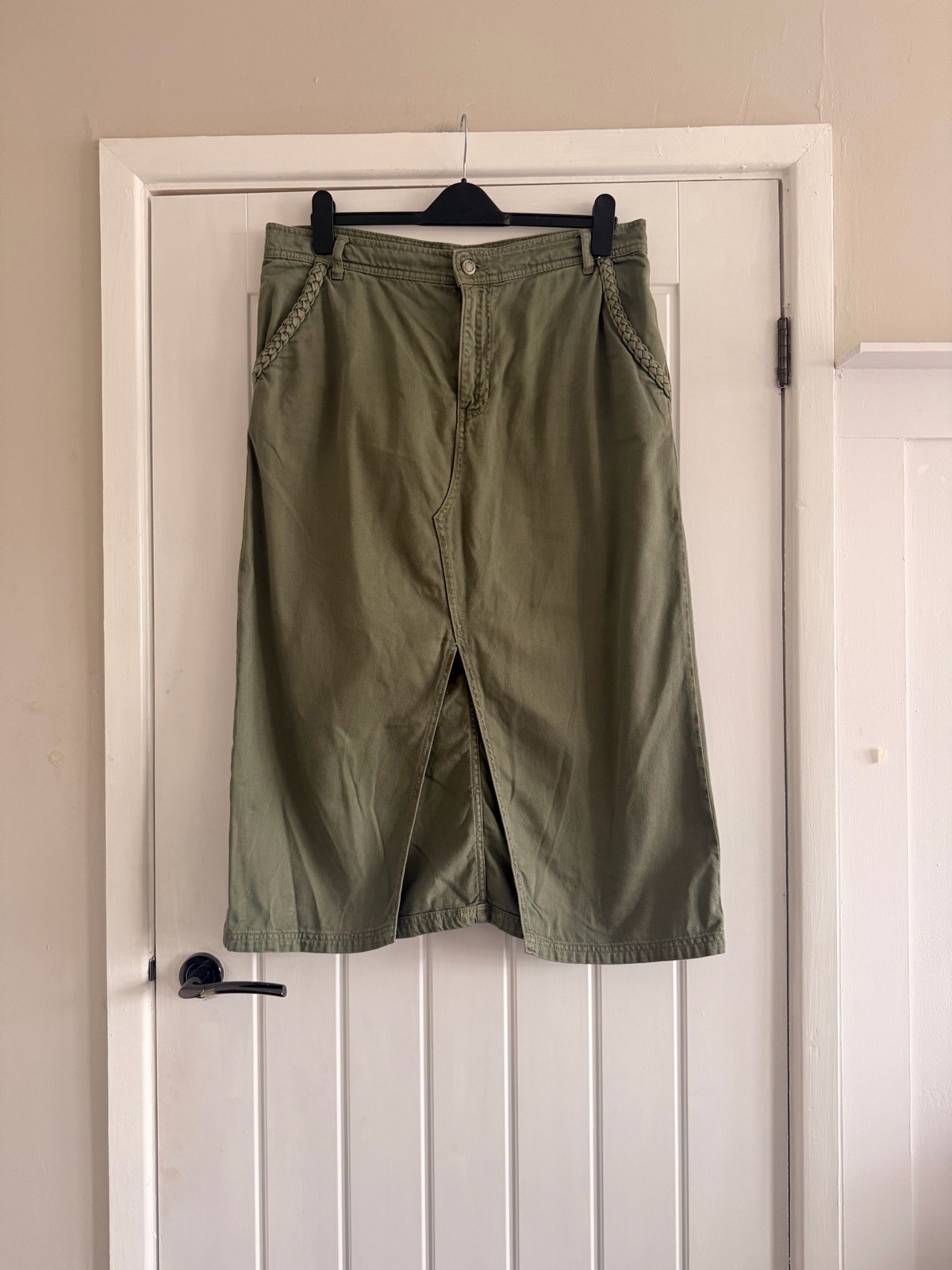 Oliver Bonas denim green skirt size 14