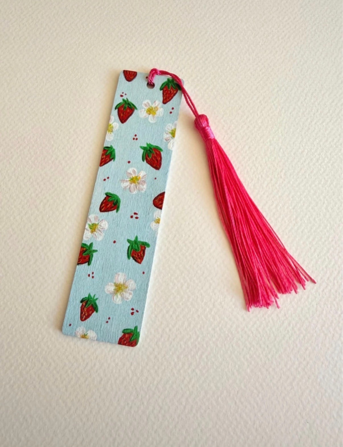Strawberry bookmark hand painted
