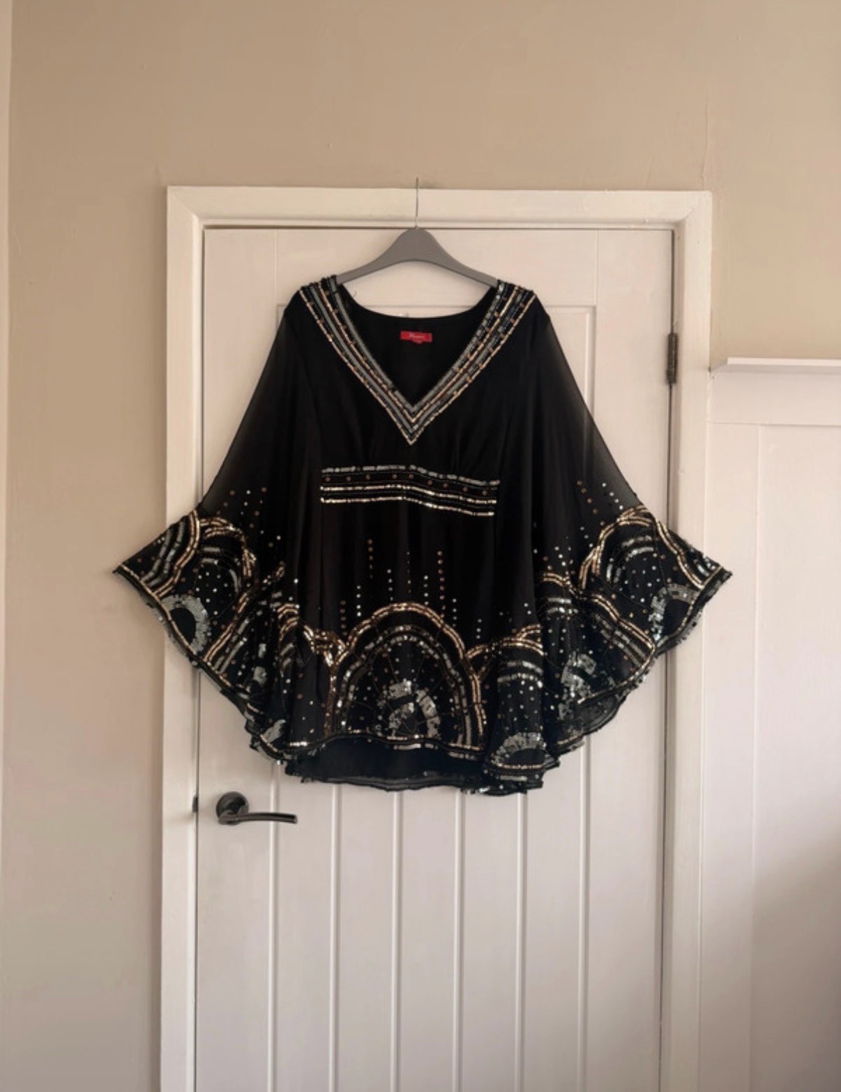 Monsoon Y2K sequin silk and polyester top size 16