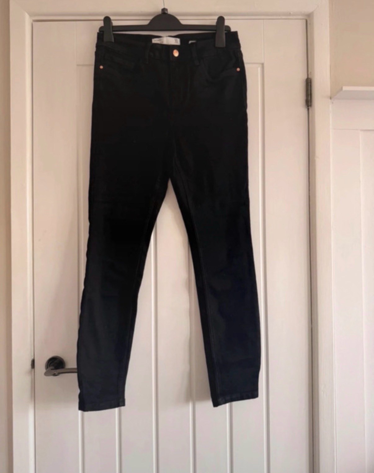 Next black skinny high rise jeans size 10p