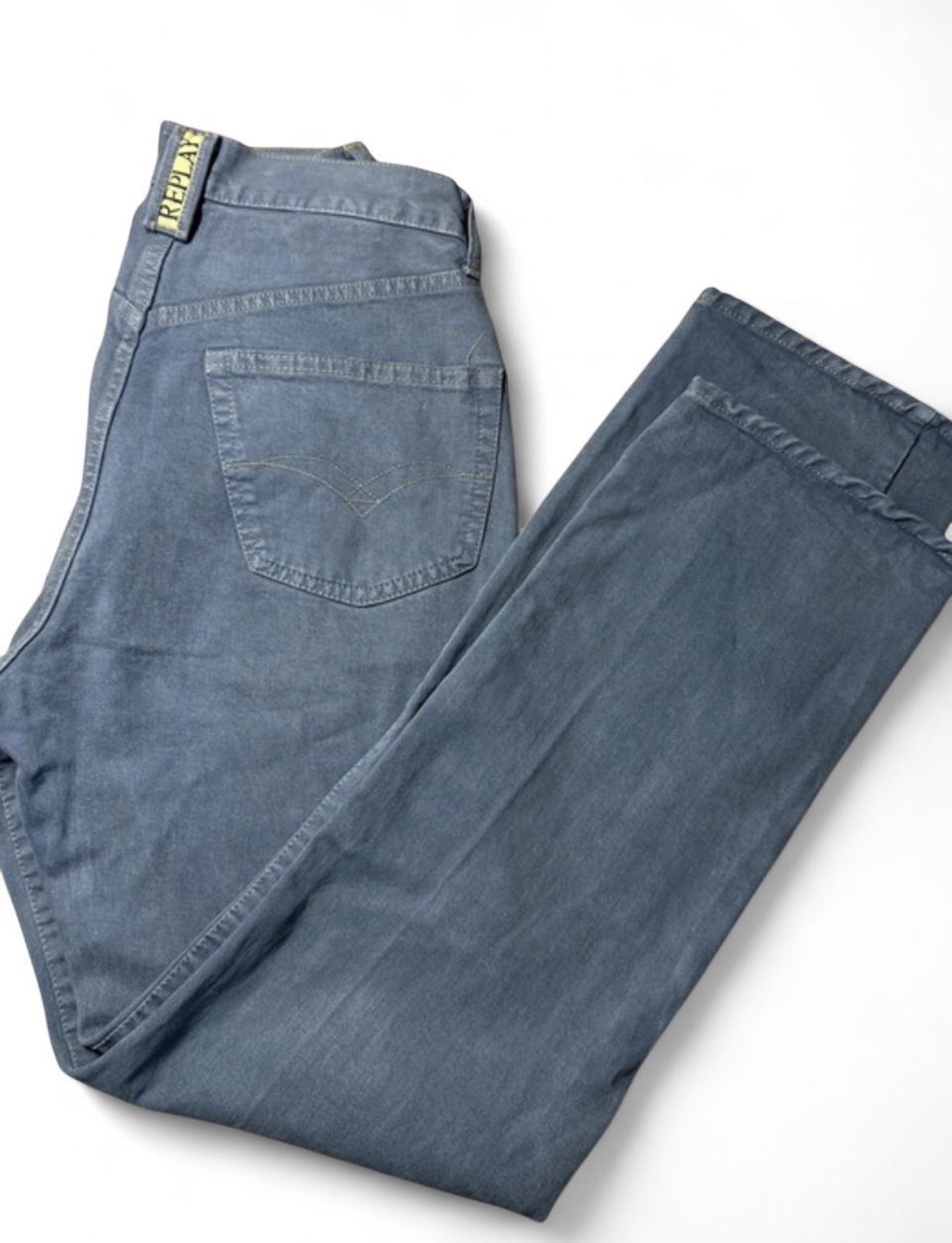 Vintage Replay 901 Jeans Made In Italy High Waisted Grey Blue Denim W28
