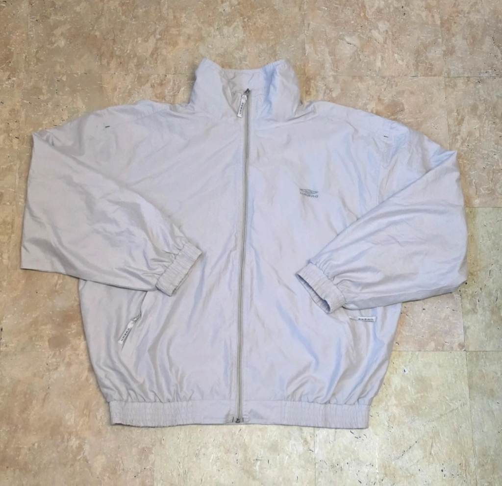 Umbro Full Zip Windbreaker - Beige - Vintage 90s - Size XXL