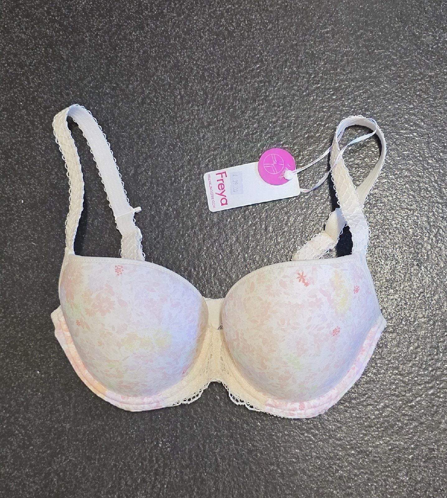 Freya Daydreaming Moulded Plunge T-Shirt Bra - Pastel Floral Print - Size 28F