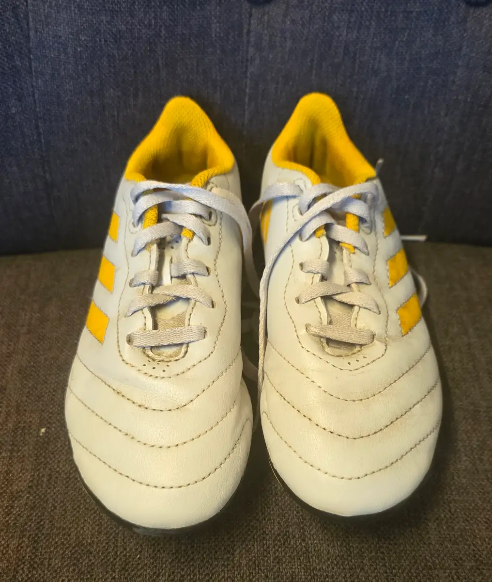 Adidas Goletto VIII Firm Ground Football Boots - Grey and Yellow - Size UK 1