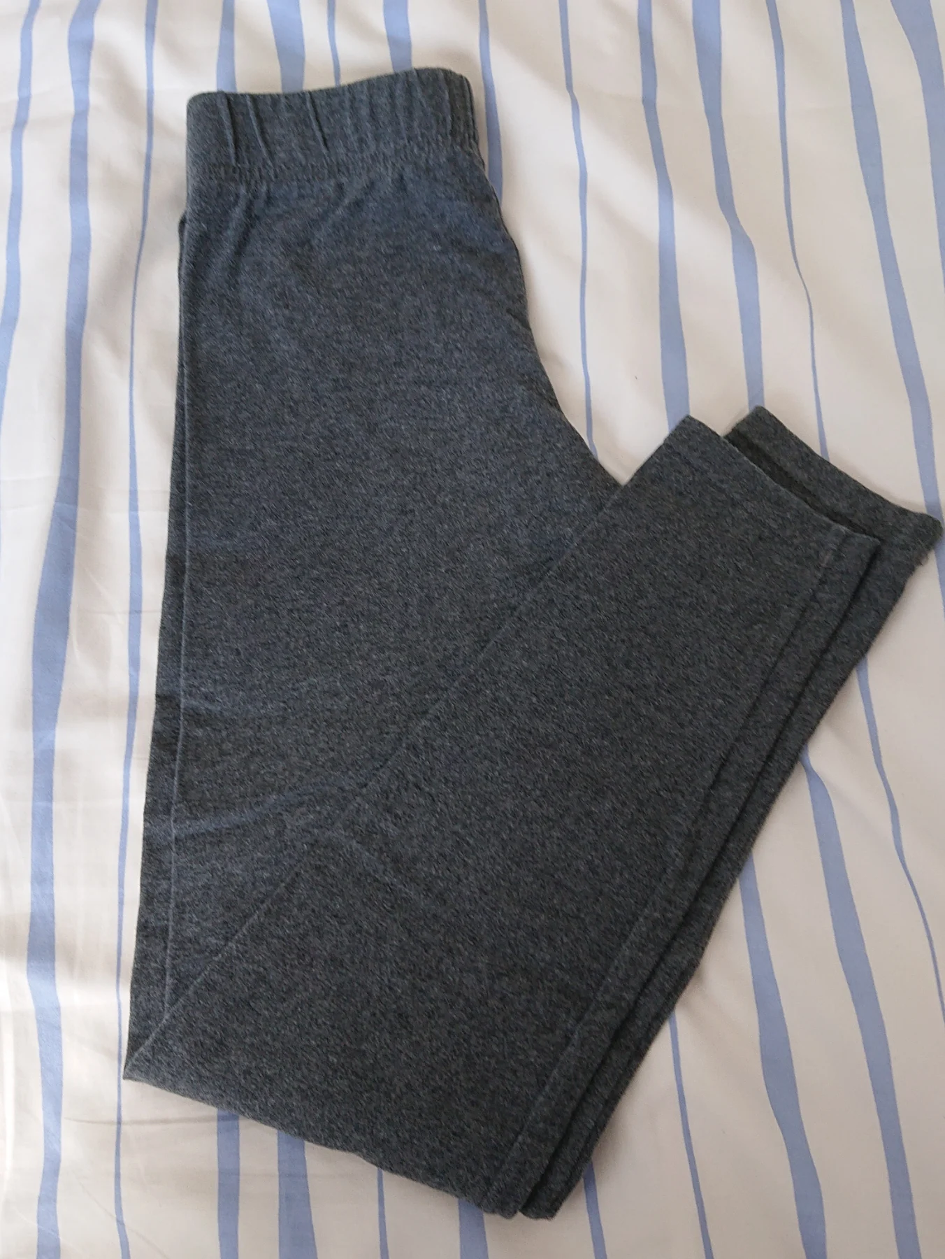 Girl's Adidas gray cotton mix leggings. Age 11-12