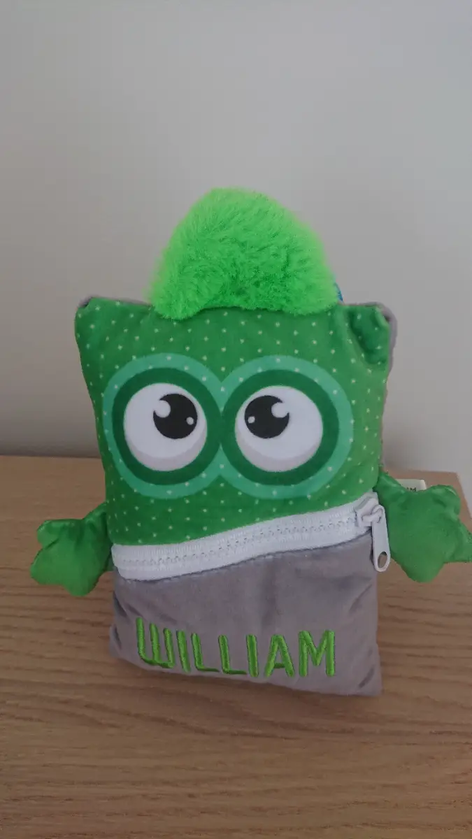 Personalised worry pouch.
