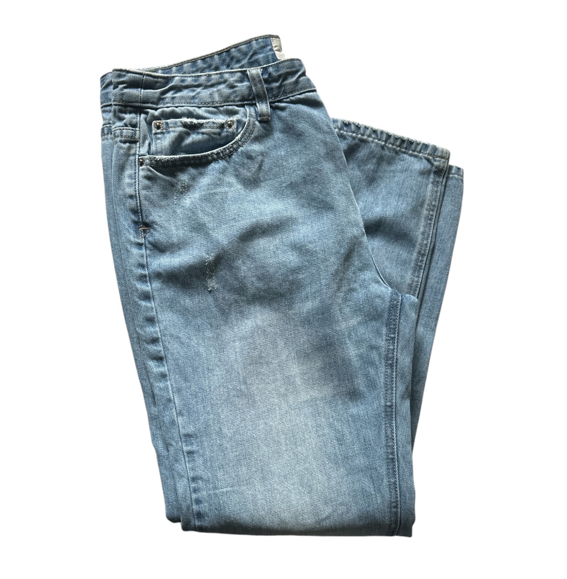 Hush London Jeans in a light wash blue denim size 14, featuring a button 5-pocket design in size 36W