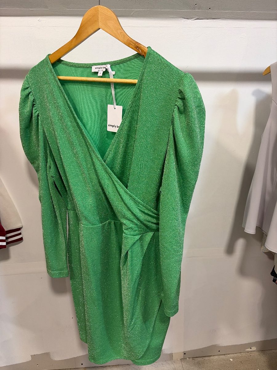 Simply be green glitter dress bnwt size20