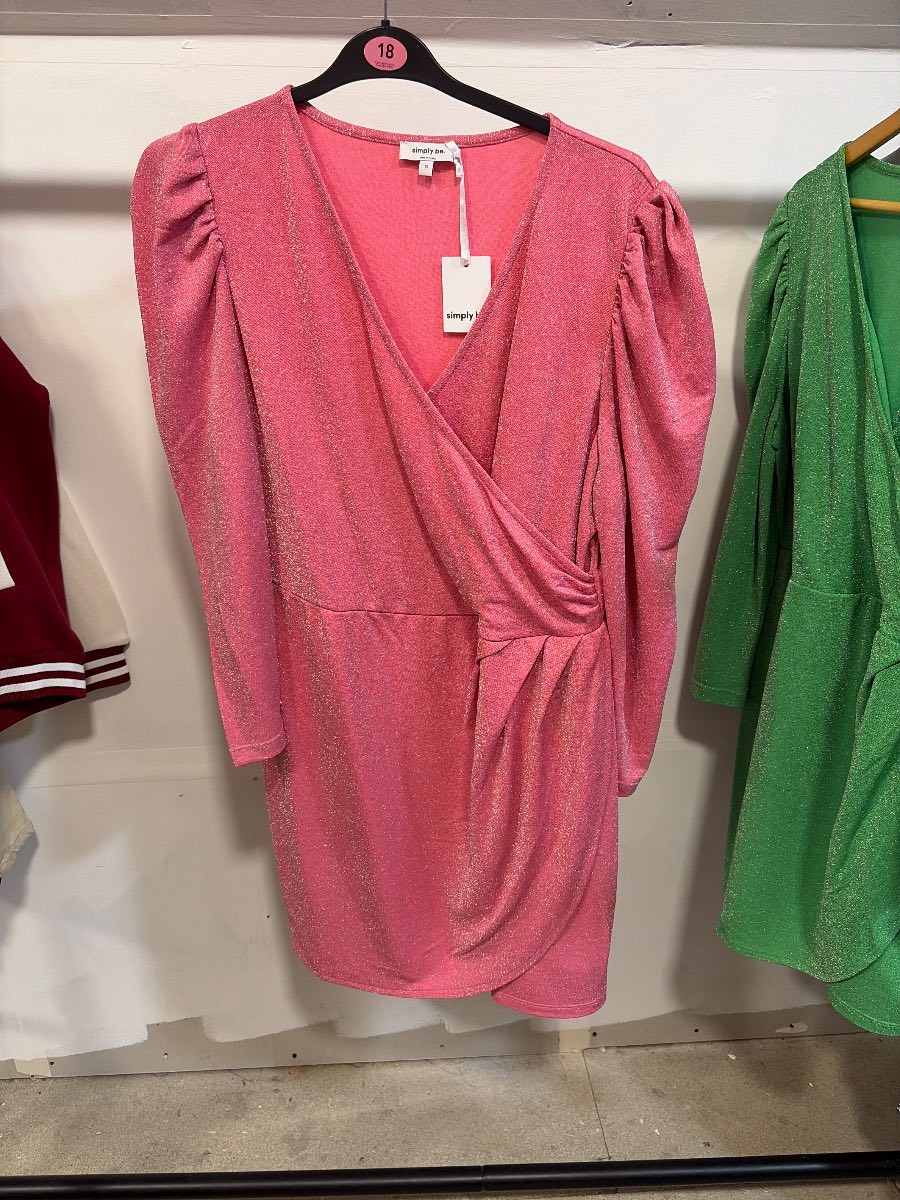 Simply be  pink glitter dresa bnwt