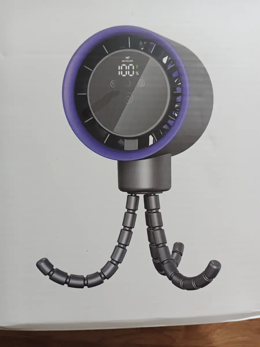 Portable Flexible Stroller Fan – Rechargeable & Digital Display