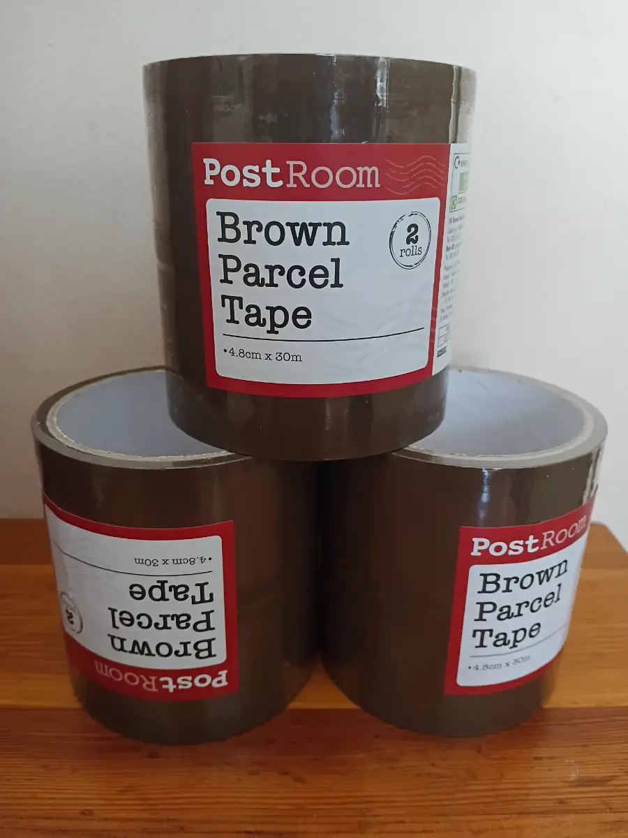 PostRoom Brown Parcel Tape – 9 Rolls | 4.8cm × 30m Each