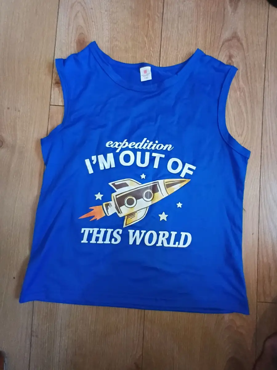 Kids Sleeveless Tank Top – "I’m Out Of This World" Space Rocket Design