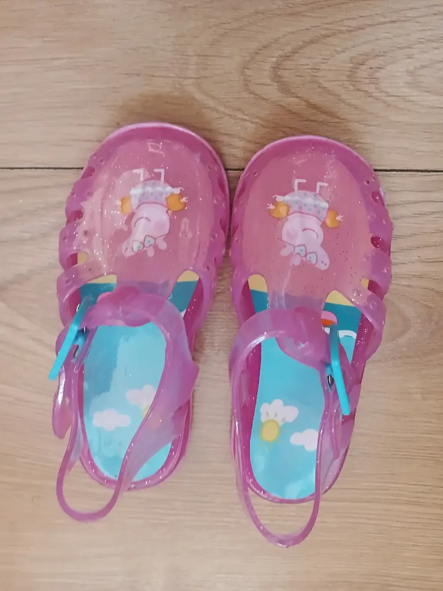 Peppa Pig Pink Glitter Jelly Sandals – Kids’ Closed‑Toe Summer Shoes size 6