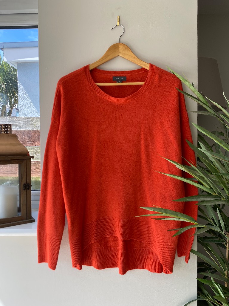 Primark Bright Orange/Coral Crew Neck Jumper Size M