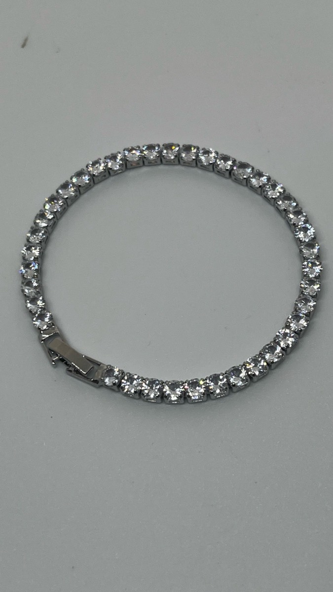 Sterling Silver 19cm Cubic Zirconoa Tennis Bracelet  – Sparkling Classic