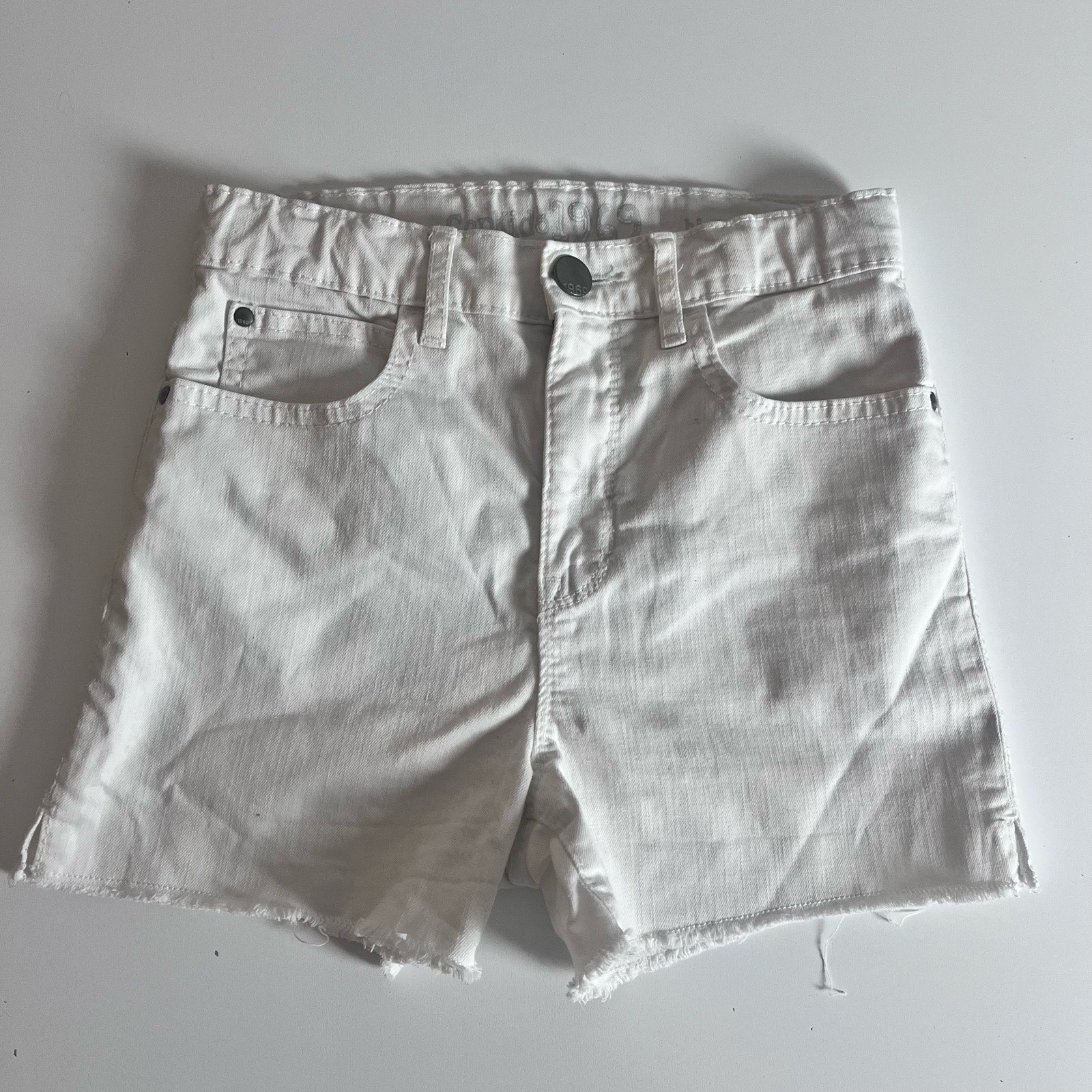 Gap Kids White Denim Shorts Age 12 Frayed Hem
