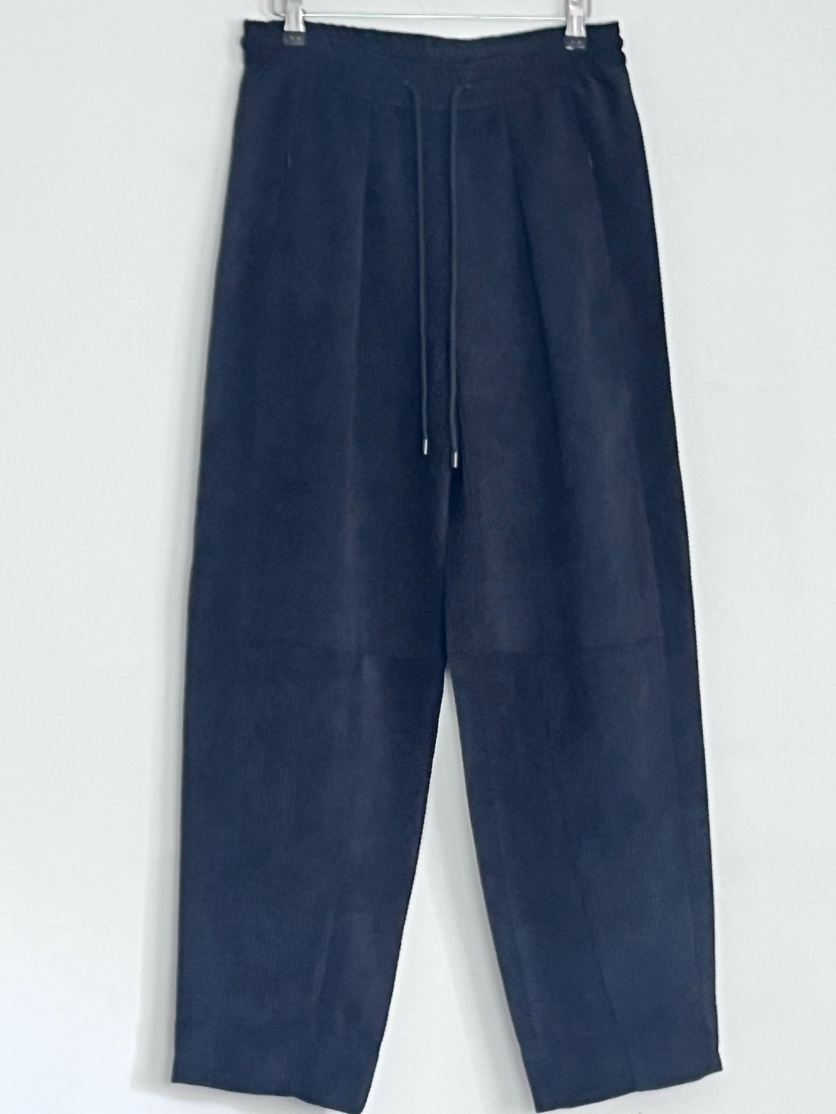 ME+EM Black Cord Trousers UK 8 Stretch Drawstring Wide Leg Cropped