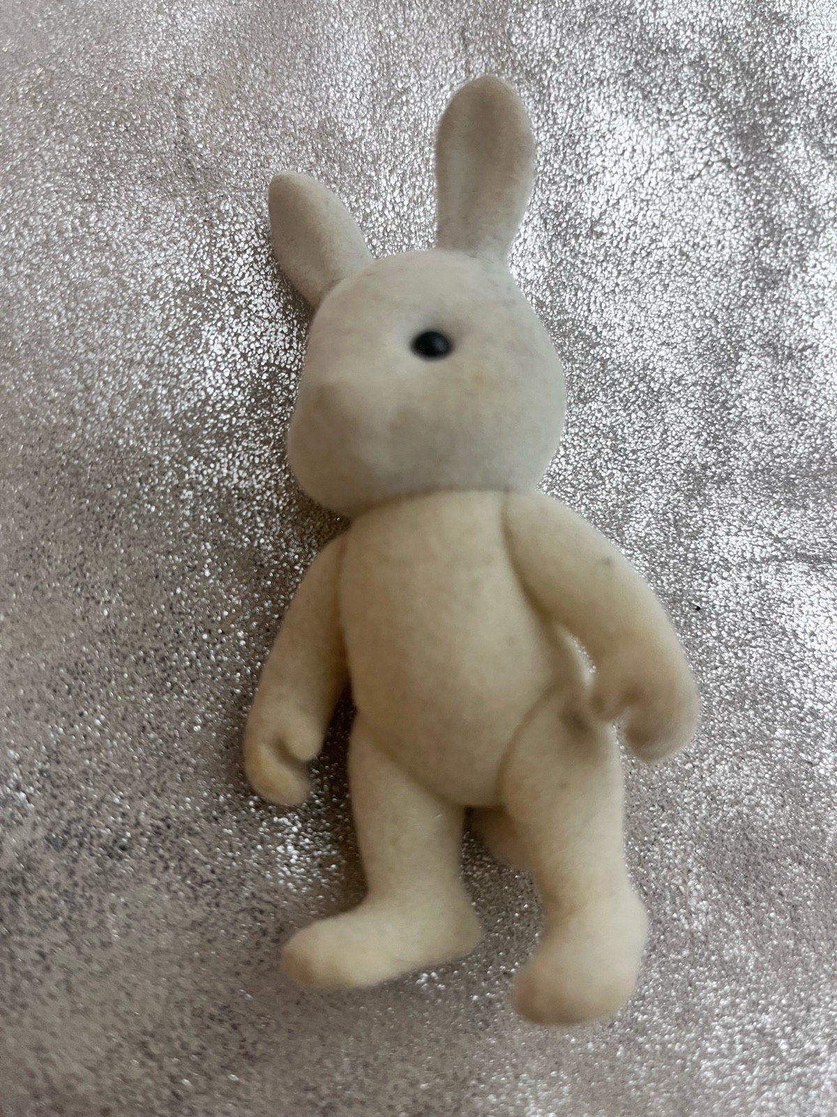 Vintage Sylvanian Families Ivory Rabbit Adult Figure 1980s 9cm Flocked Rare