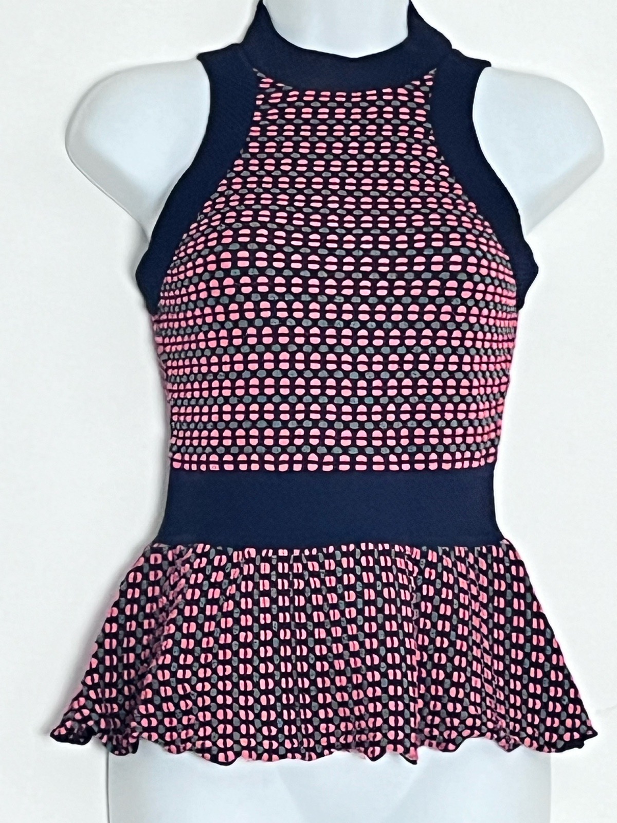 Missoni Two-Tone Cube Knit Peplum Top – UK 8