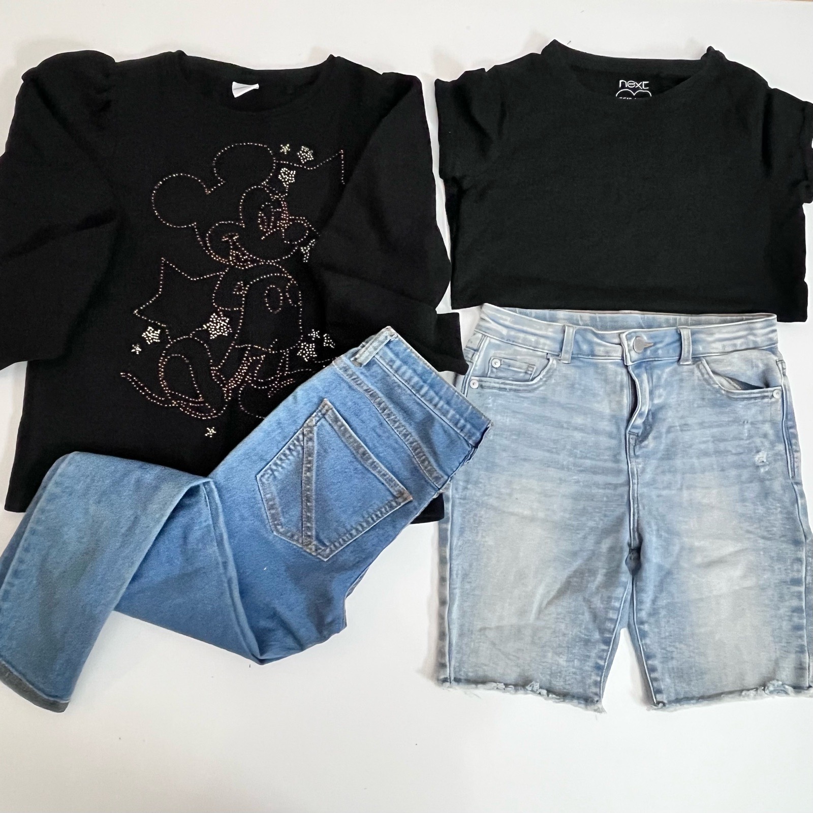**NEXT Girls Age 9 Clothing Bundle Mickey Mouse Jeans Shorts Tops**