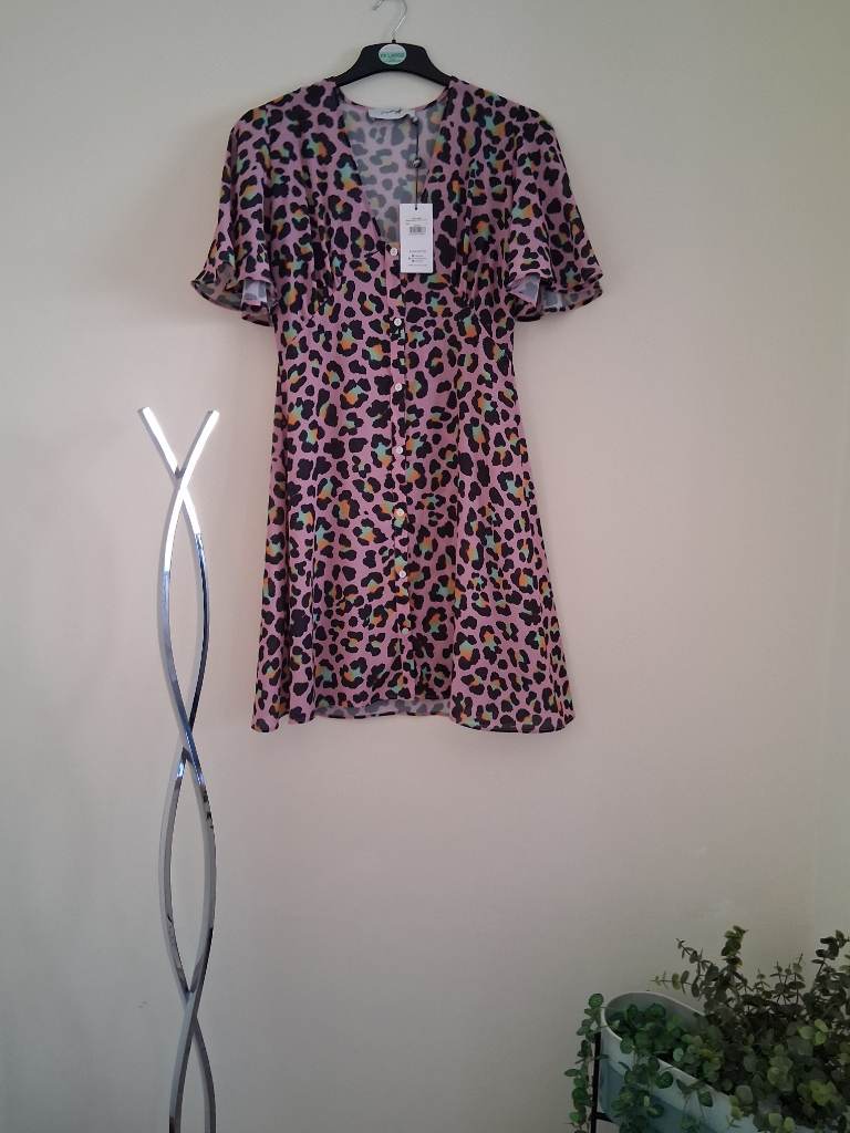 Just Hype multicoloured leopard print teadress size 8
