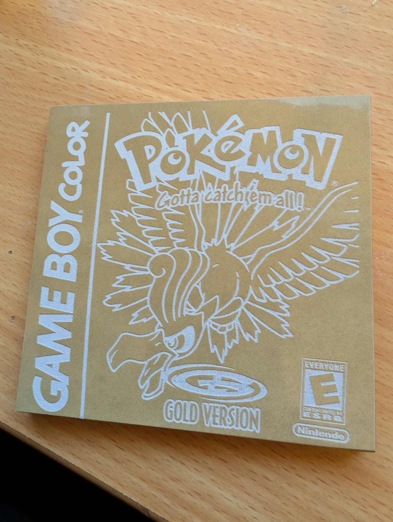 Pokemon gold version gold ceramic tile 11x11cm