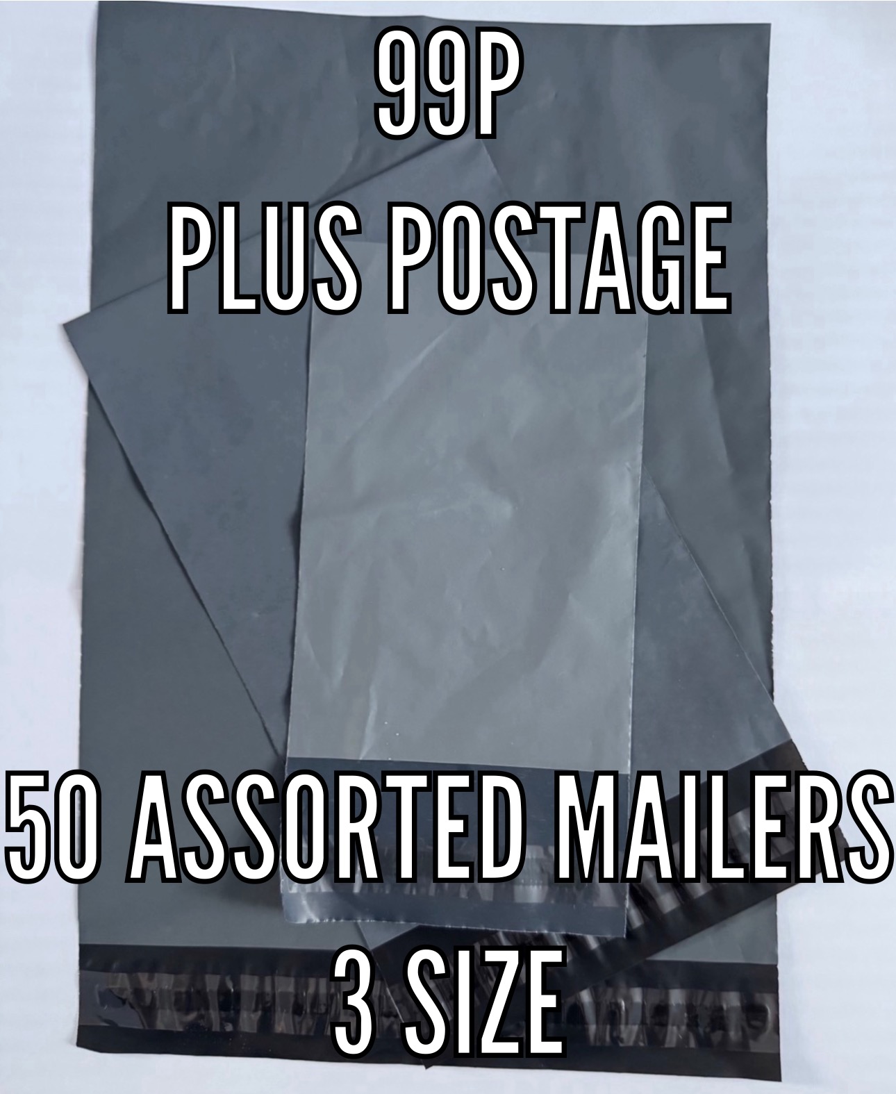 50 assorted mailing bags 3 sizes selection mixed posting packaging