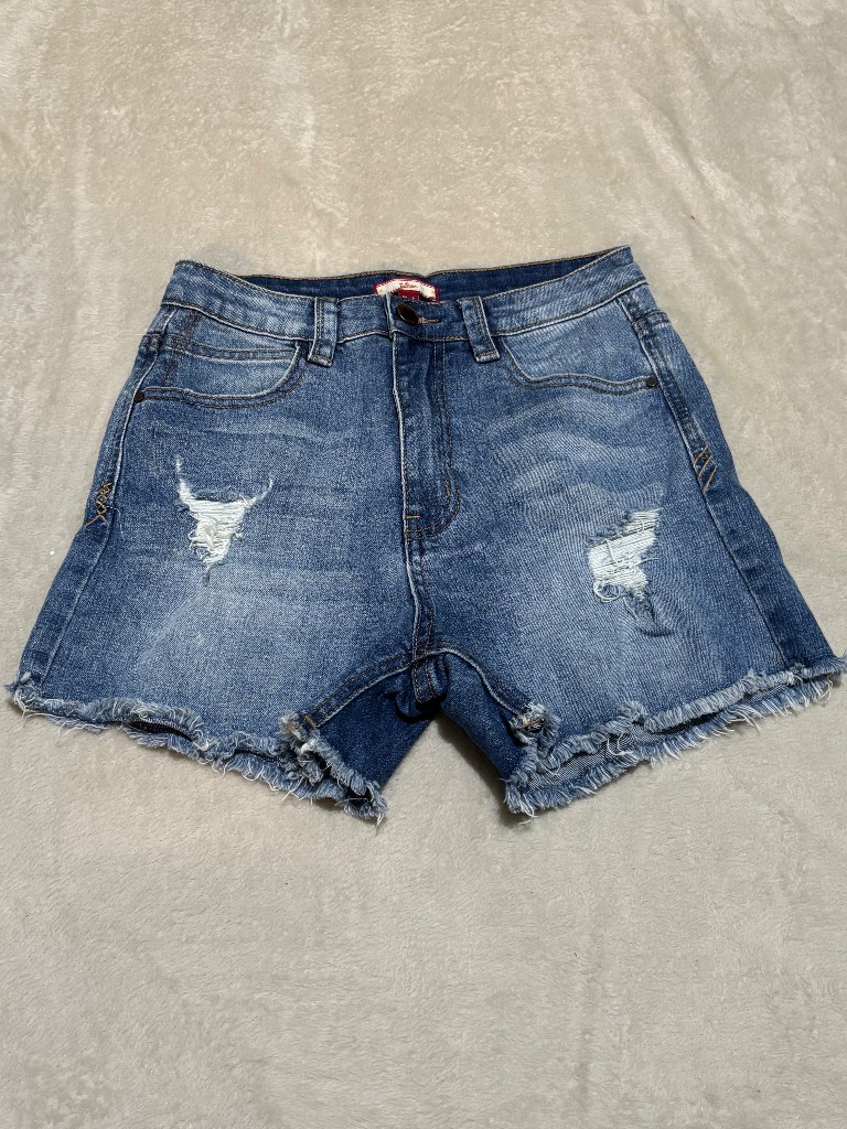 Blue distressed denim Joe Browns shorts - size 8