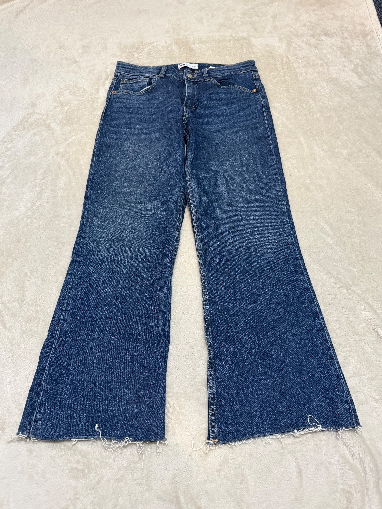 Blue Denim Zara Wide Leg Jeans - Size 38