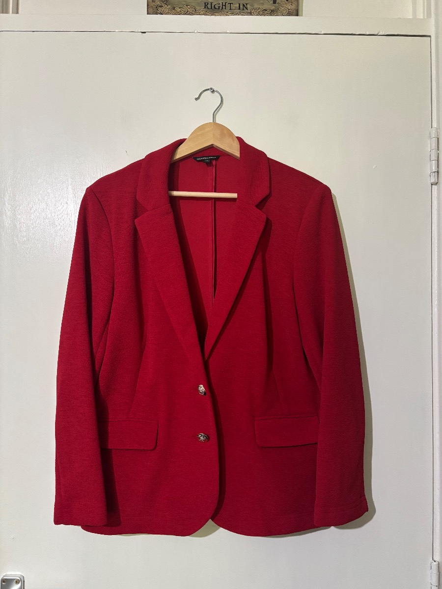 Red button up Roman formal blazer - size 14P