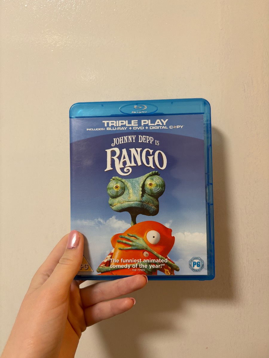 Rango Blu-Ray + DVD Triple Play Johnny Depp Nickelodeon Animated Movie PG