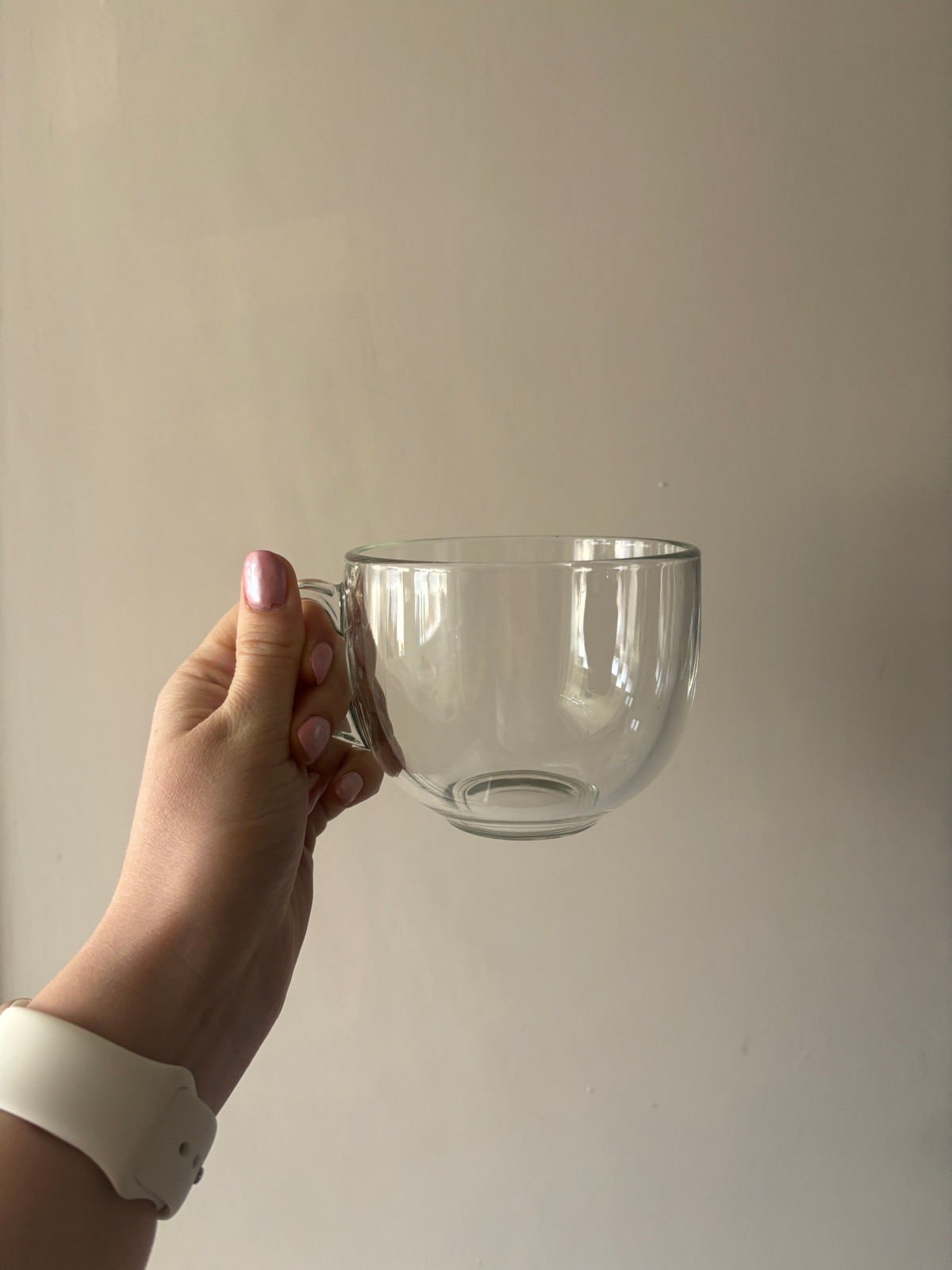 Large Clear Glass Coffee Mug Wide Rim Latte Cappuccino Tea Soup Cup
