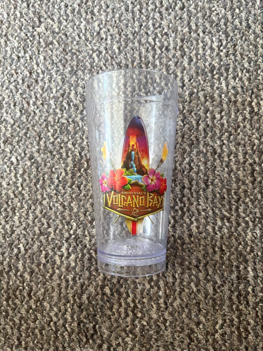 Universal’s Volcano Bay Souvenir Plastic Cup Tumbler Orlando Florida Clear