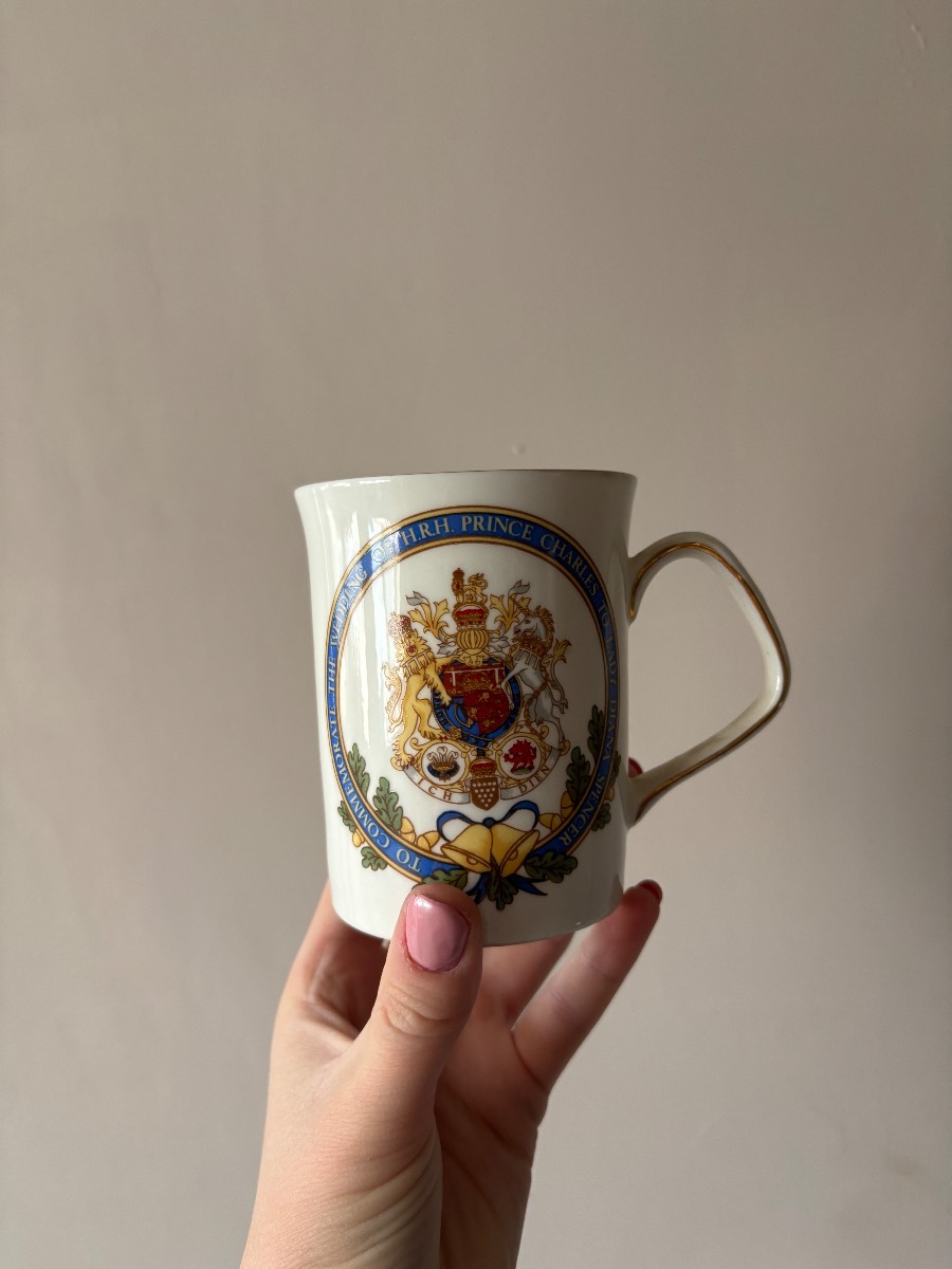 Vintage 1981 Royal Wedding Mug Prince Charles Lady Diana Elizabethan Fine Bone China