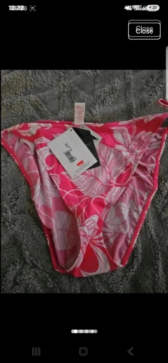 Panache pink and white bikini bottoms size 18