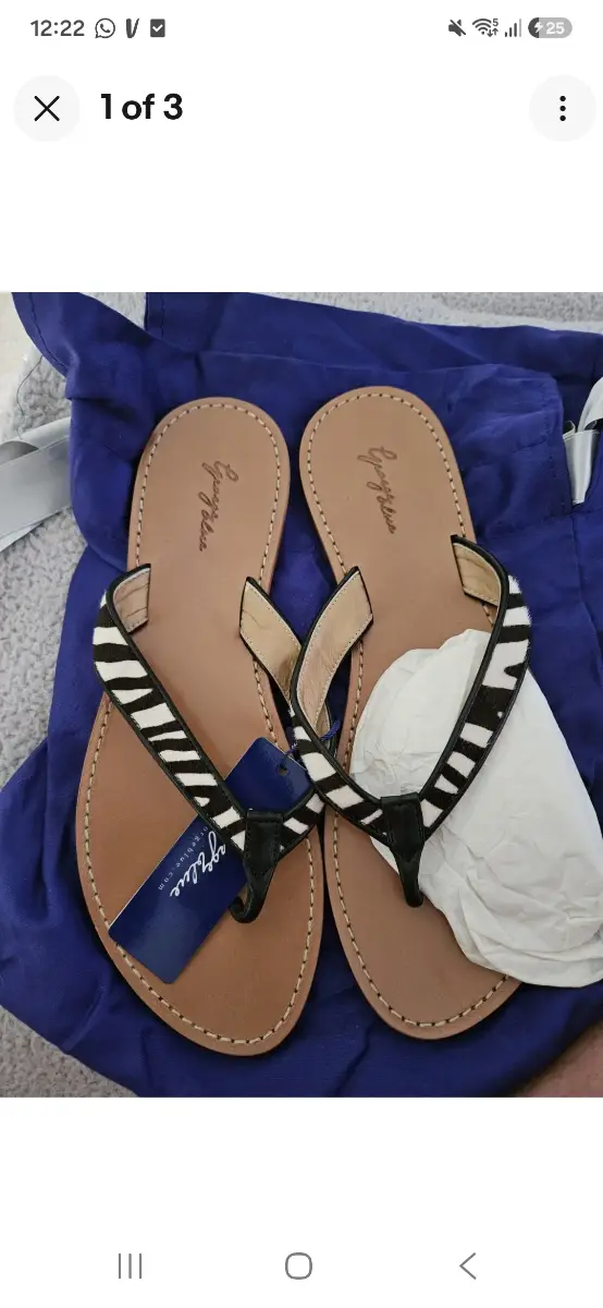 Stunning Georgeblue Italian Leather flip flops Size 5, Rrp £150 size 38