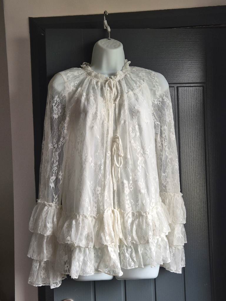 BNWT M&S Ivory Lace Blouse & Camisole Set - Size 12