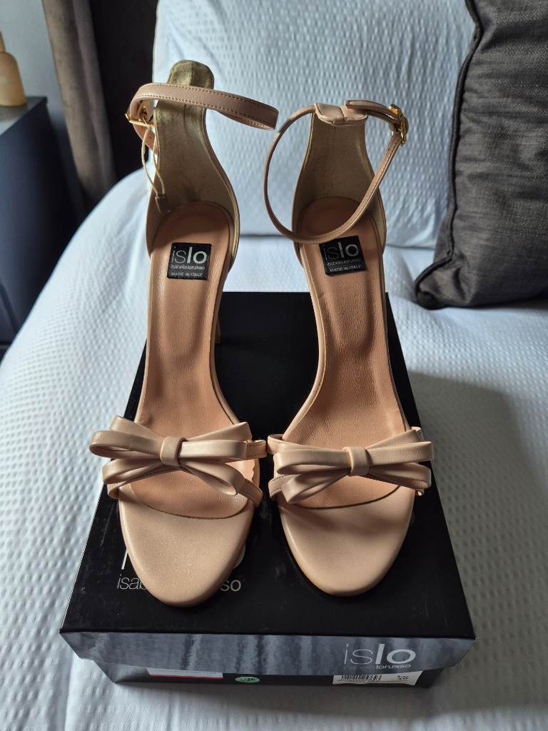 ISLO Isabella Lorusso Nude Bow Heeled Sandals – Size 40 (EU) UK 7