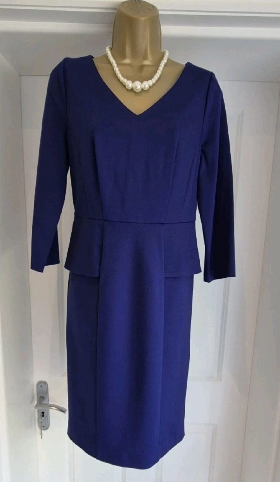 Marks & Spencer Collection Royal Blue Jersey Pencil Dress Size 12 New with tags