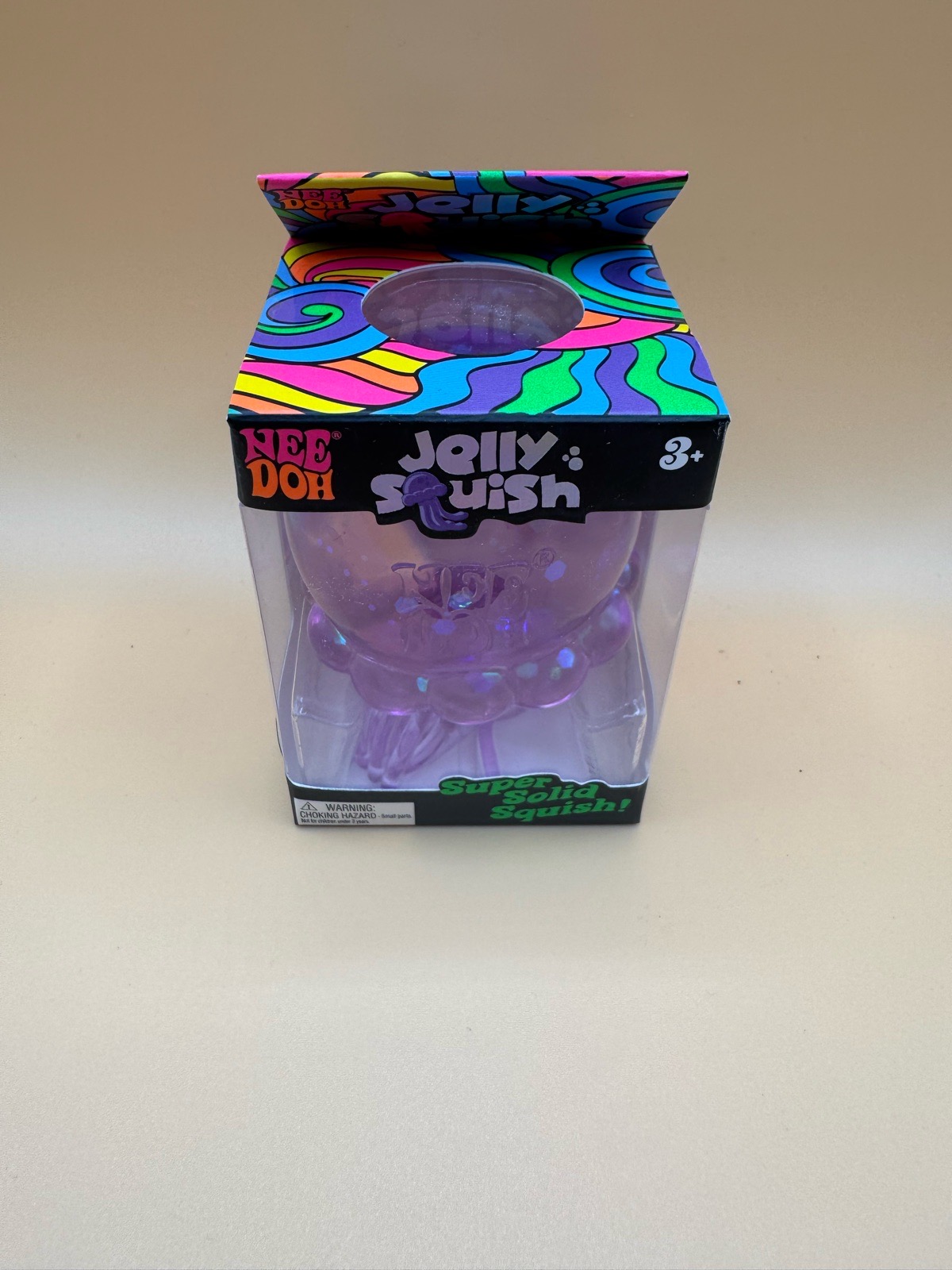 NeeDoh Jelly Squish Purple Jellyfish Toy Glitter Filling Sensory Toys Genuine ✅